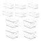 Sorbus Clear Plastic Fridge Organizer Bins, Versatile Kitchen, Cabinet, Food Pantry, Bathroom, Refrigerator Organization & Storage, Set of 10 Container Holders with Handles (4 Large 2 Medium 4 Small)